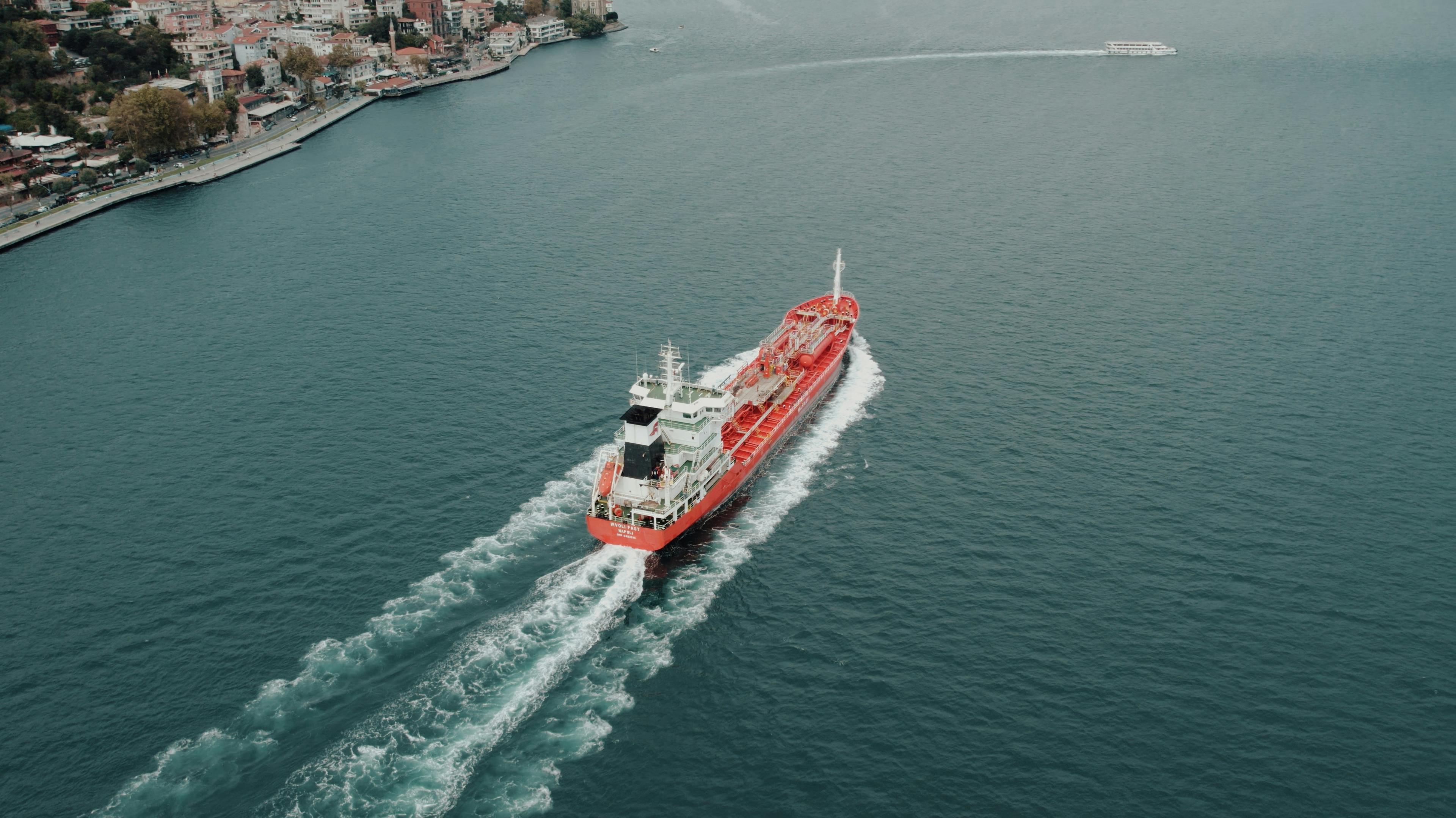 Marine survey vessel at sea